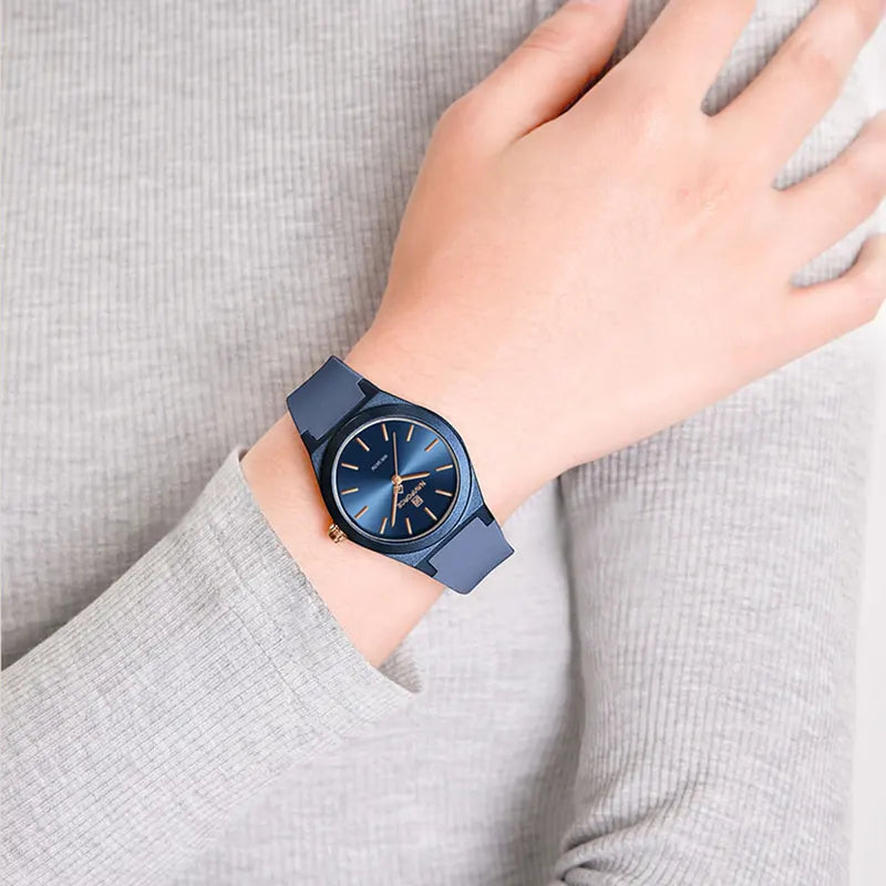 Women’s Quartz Sport Watch with Silicone Strap - Fashion Dress Wristwatch, Water Resistant