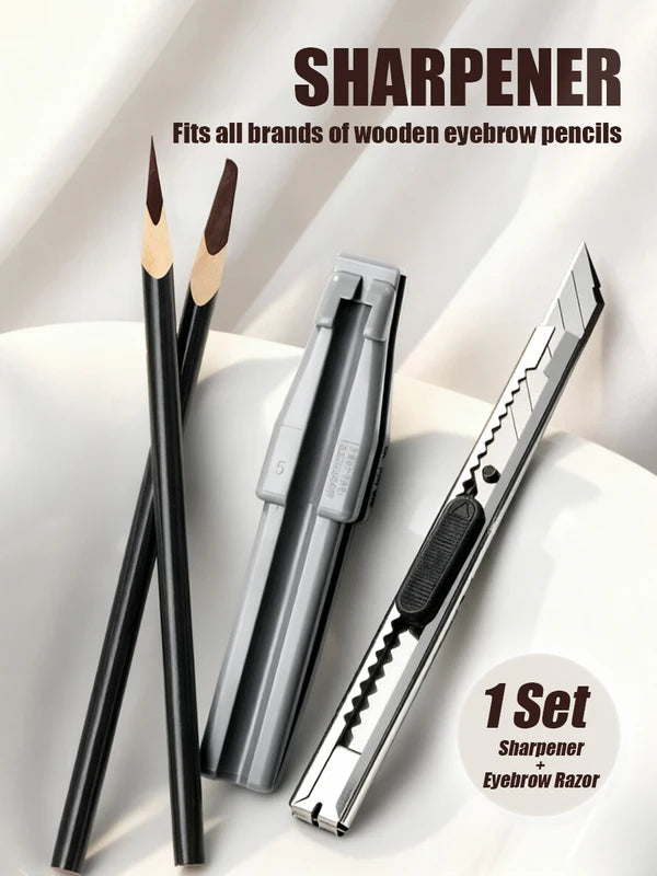 Eyebrow Pencil Sharpener Kit for Wooden Pencils - Portable Precision Shaping Tool