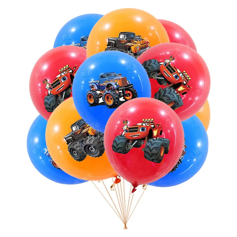 12 Inch Motorcycle Racing Latex Balloon Set - Kids Birthday Party Decor