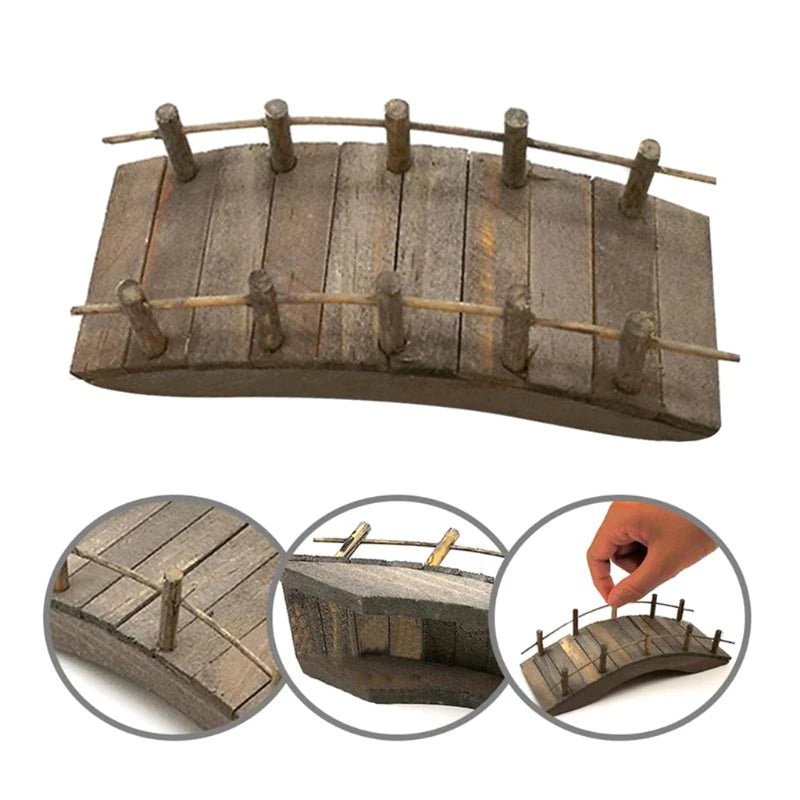 Mini Wooden Arch Bridge for 1/12 Dollhouse - Fairy Garden Miniature Accessory