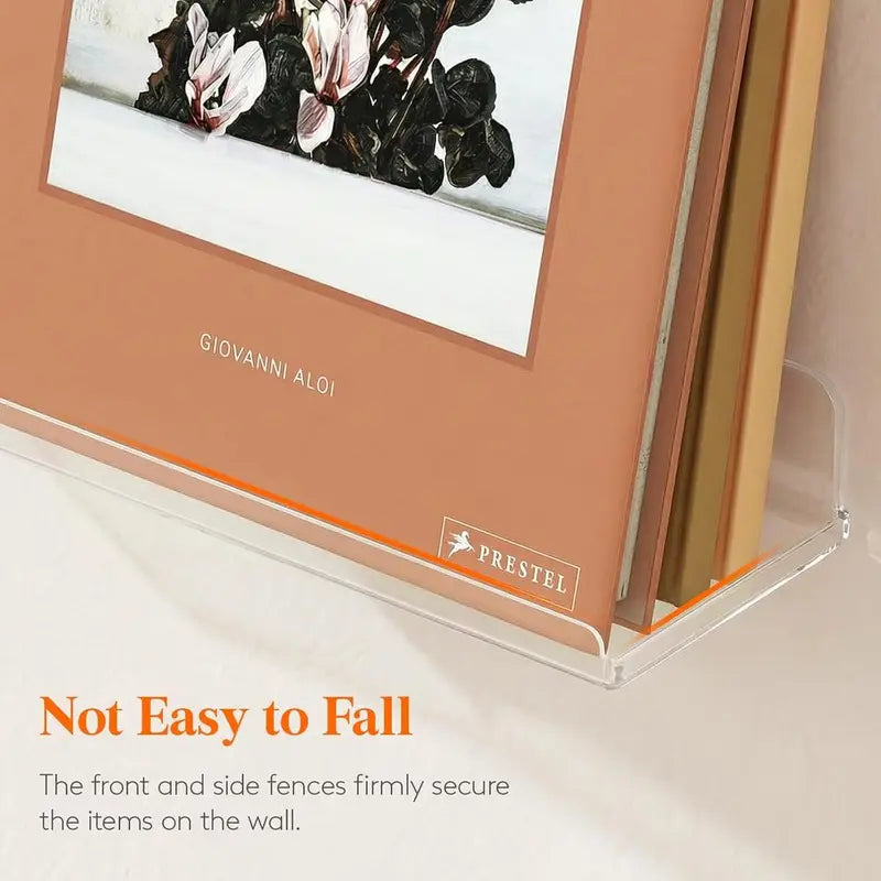 Floating Wall Shelves Set - Acrylic Display Shelves for Books, Decor, Figures, Bathroom & Bedroom