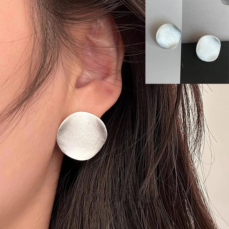 Sterling Silver Geometric Stud Earrings for Women - Versatile Jewelry Gift