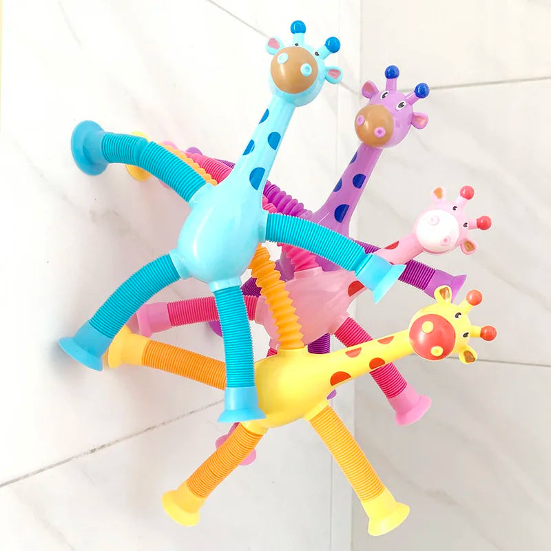 Children's Giraffe Robot Toy with Suction Cup & Telescopic Features - Creative Puzzle