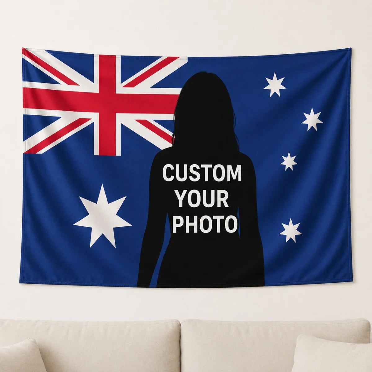 Customizable Photo & Text Tapestry for Birthday Wedding Halloween Holiday Decor