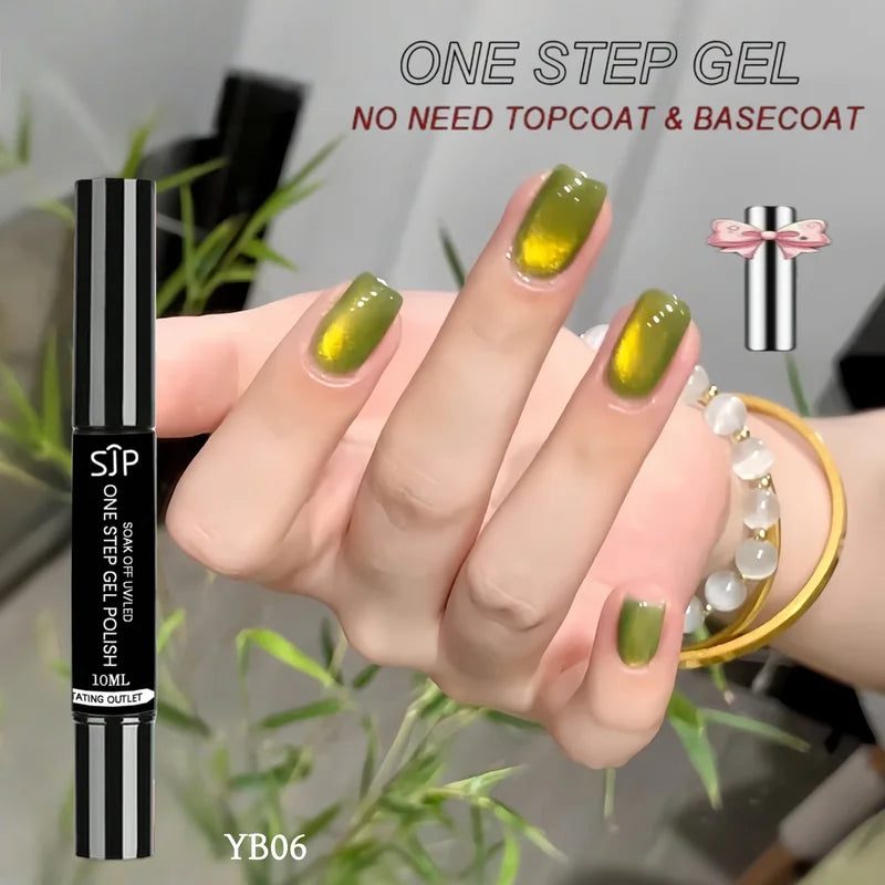 10ML One Step Cat Eye Gel Nail Polish Pen - Long-Lasting 3-in-1 Salon & Home Use