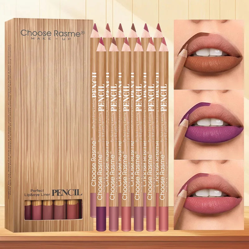Matte Lip Liner Pencil Set - Waterproof & Long-Lasting Lip Makeup Kit
