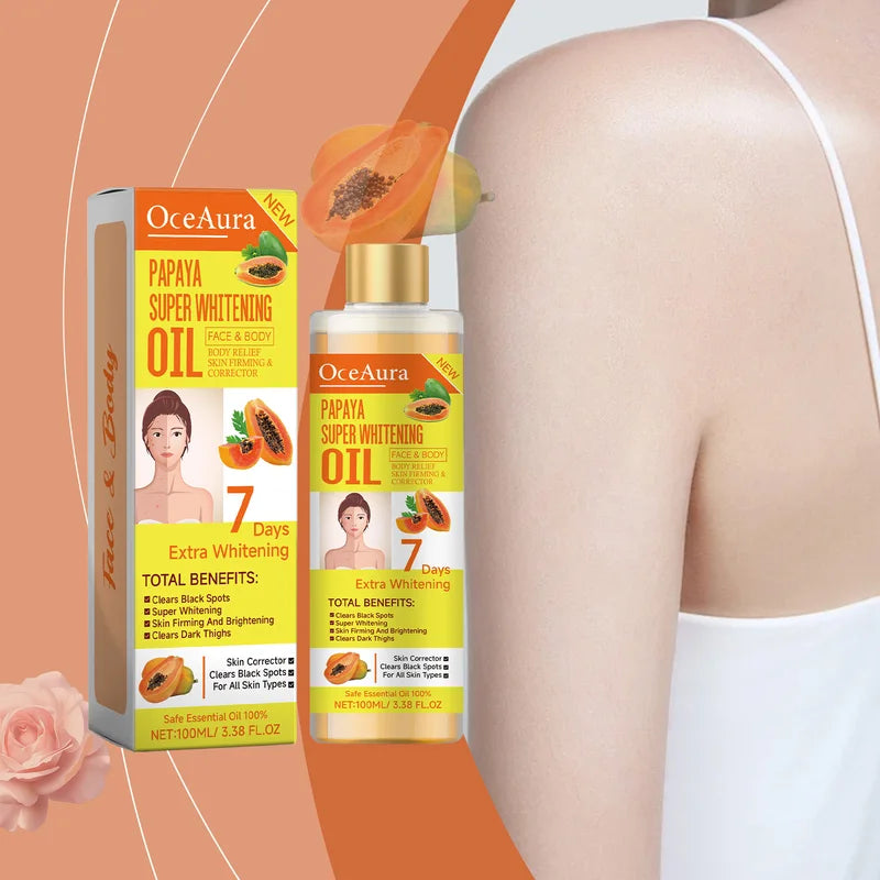 Whitening Body Oil with Papaya & Natural Extracts - Moisturizing Skin Rejuvenation