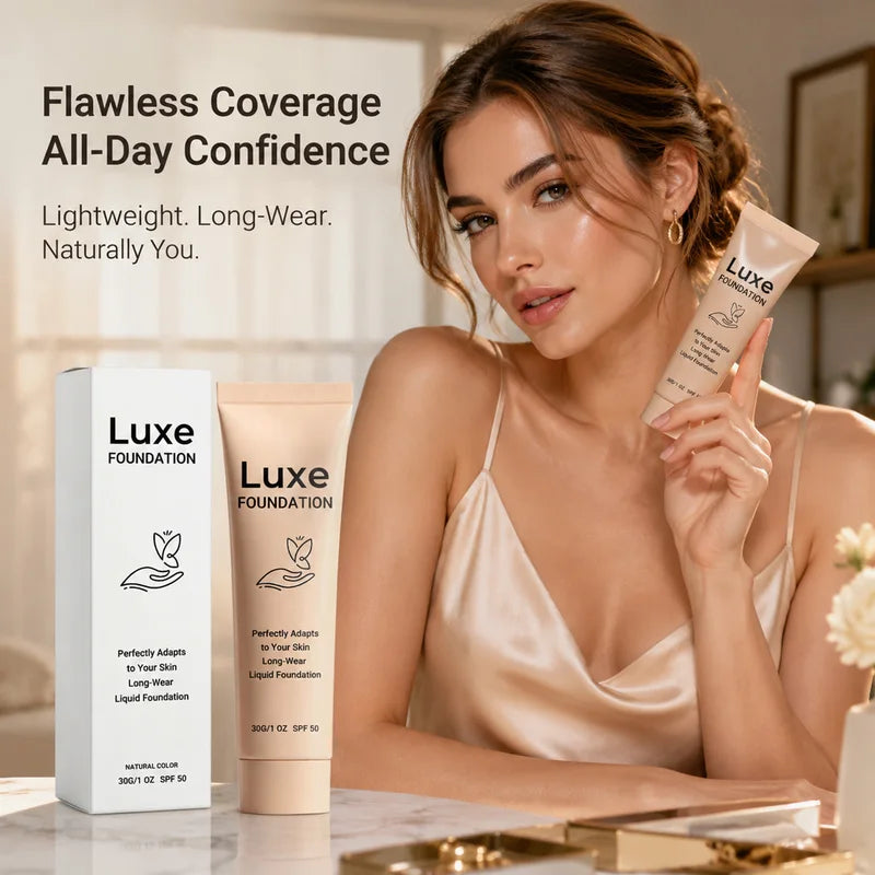 Color Changing SPF 50 Foundation - Long Lasting Natural Glow Face Makeup Base