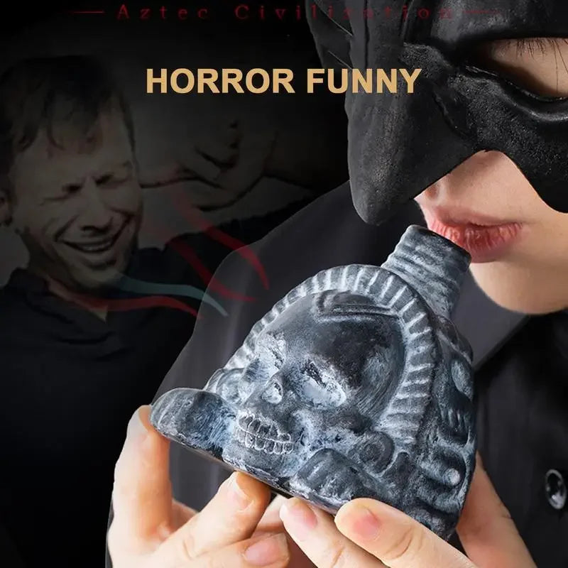 Aztec Skull Whistle Noise Maker - Spooky Cultural Decoration & Party Prop