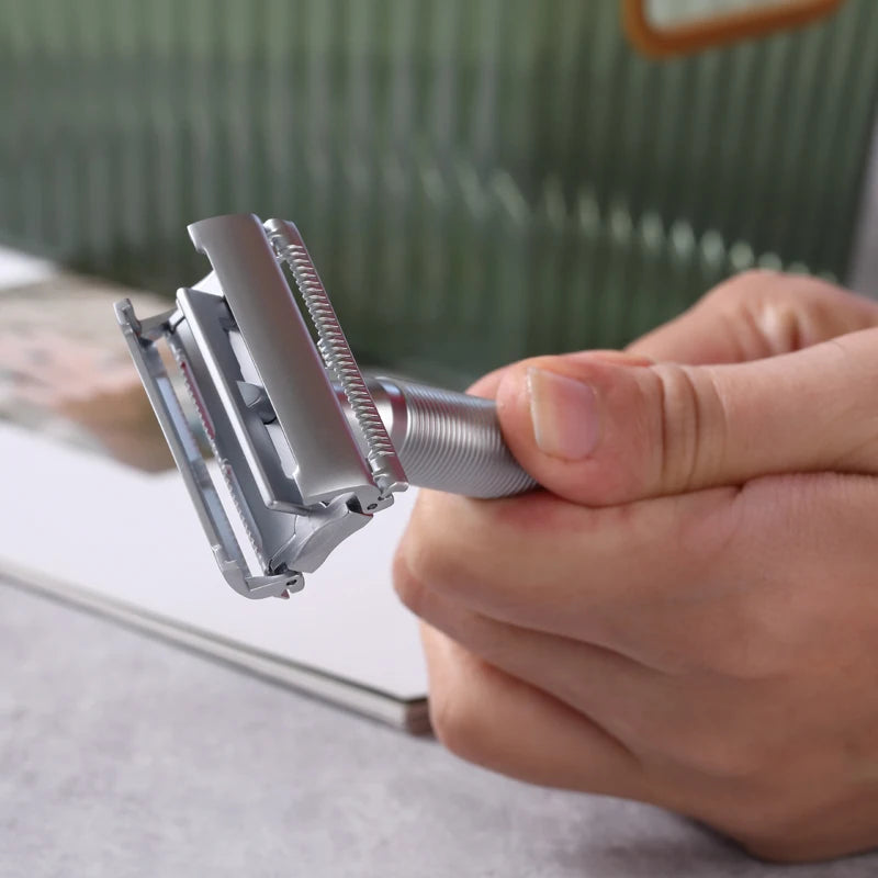 Safety Razor for Men - Hypoallergenic Chrome Matte Handle, 85mm