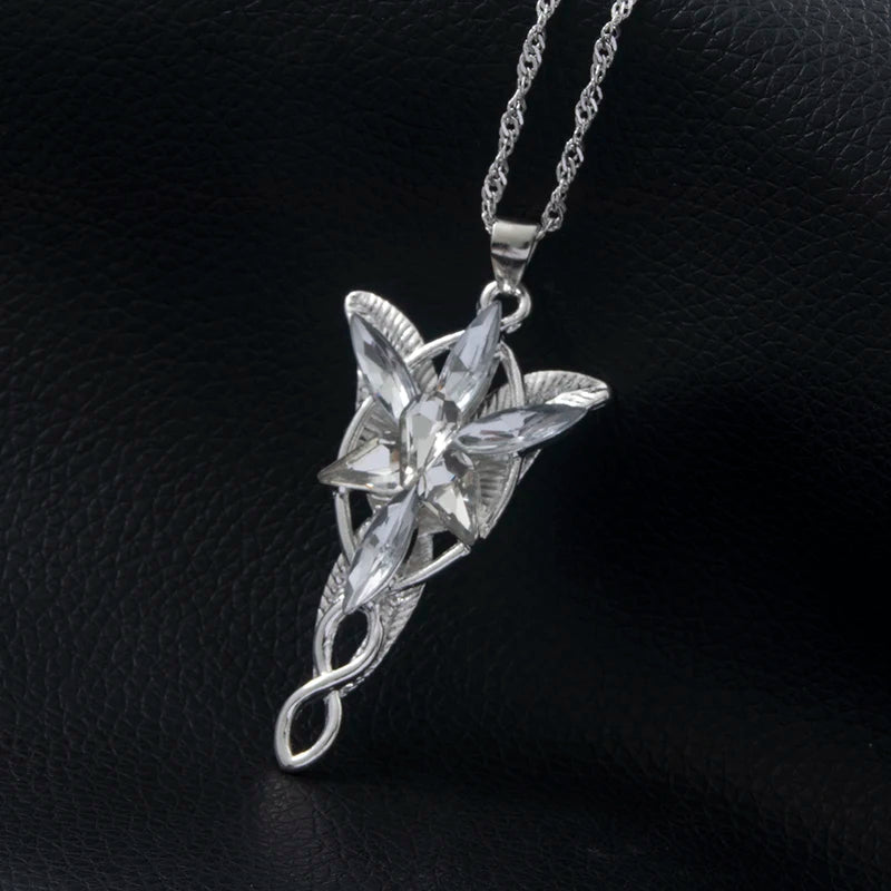 Elf Princess Arwen Necklace Crystal Pendant for Women - Twilight Star Jewelry