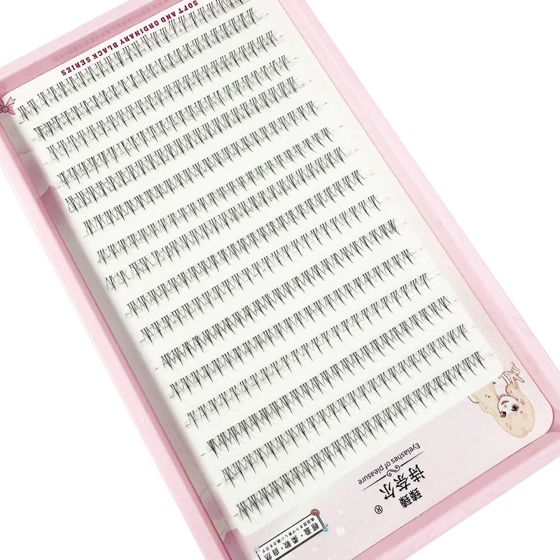 384PCS Black V-Shape False Eyelash Clusters for Natural Bottom Lash Makeup