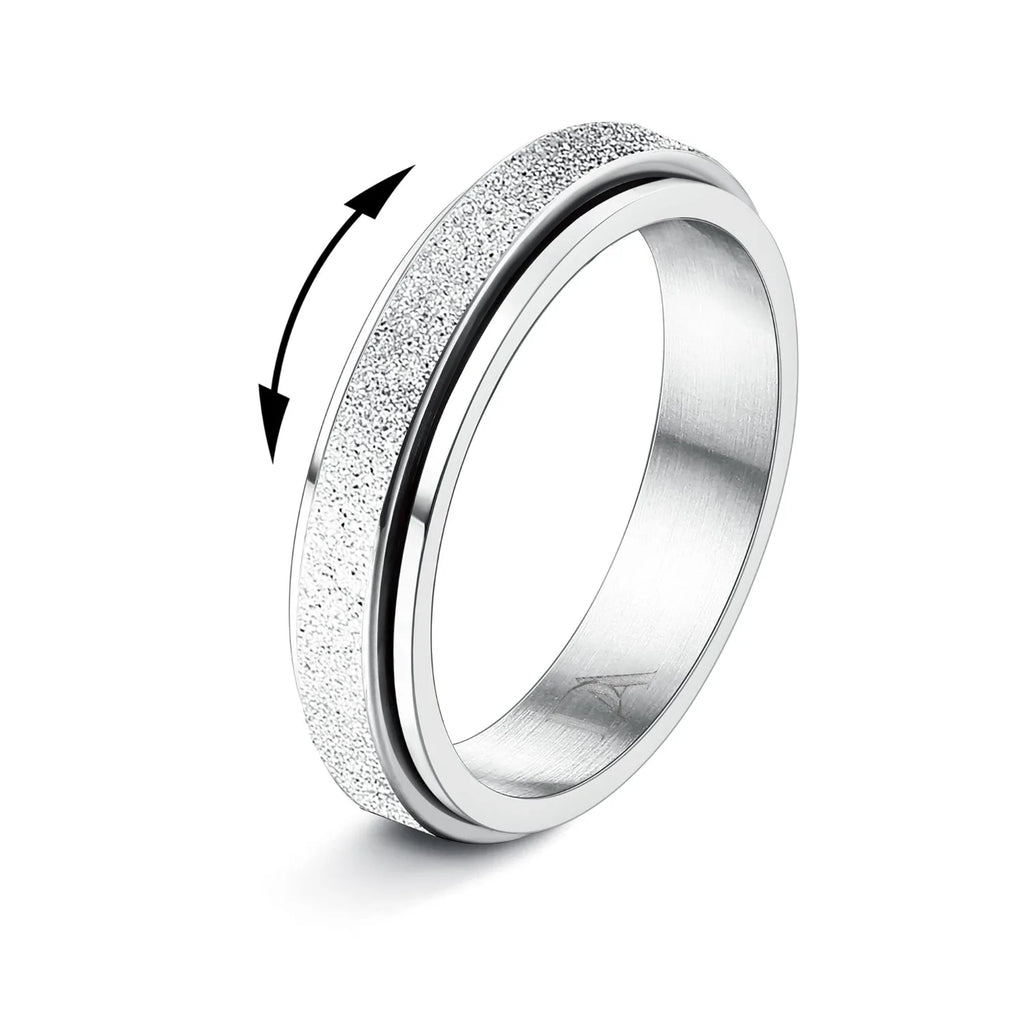 Fidget Spinner Rings for Anxiety Stress Relief - Stainless Steel Jewelry for Women and Men