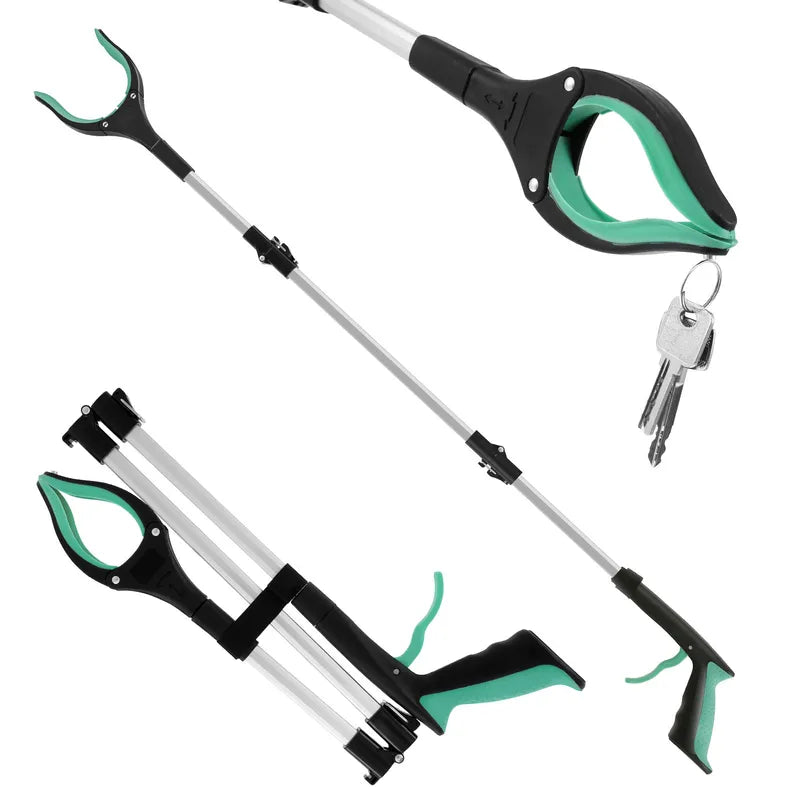 Foldable Hand Reacher Grabber Tool for Trash and Item Pickup - Portable Collapsible