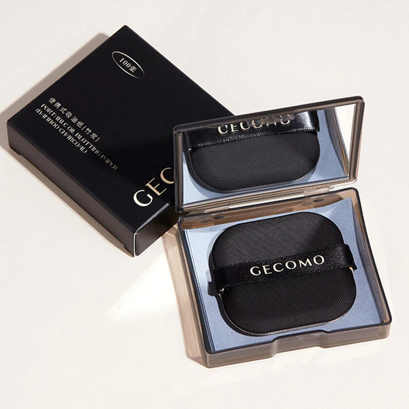 Oil Control Blotting Sheets with Case & Powder Puff for Oily Skin - 200pcs