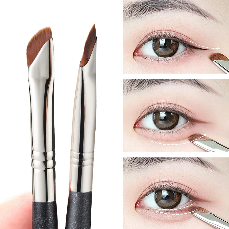 Multi-Function Eyeliner and Eyebrow Makeup Brush Set - Sickle Blade Design