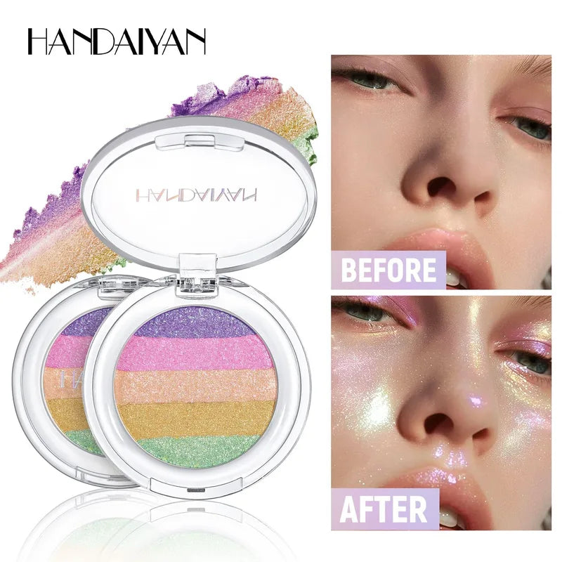 Glitter Eyeshadow Palette 3-in-1 Brightening Body & Face Highlighter Set - Multiple Colors