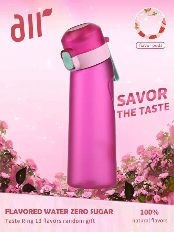 Portable Water Bottle with Flavor Pods, Leak-Proof Sport Water Bottle