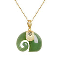 Natural Stone Elephant Pendant Necklace for Women - Gold Plated Chain Jewelry