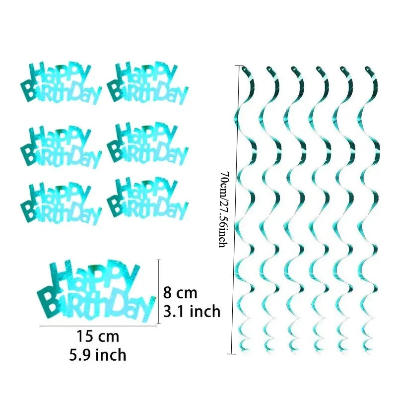 Colorful Happy Birthday Spiral Hanging Decorations Ceiling Streamers Party Supplies