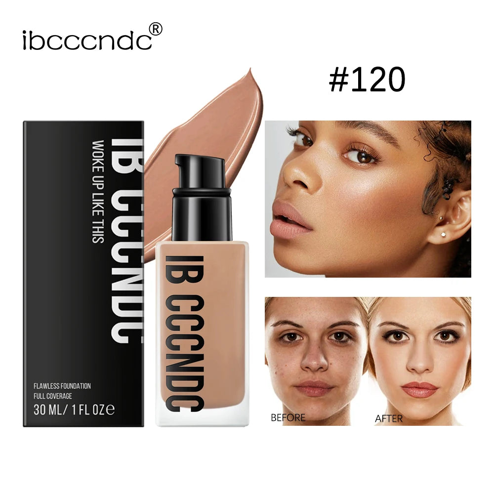 Liquid Foundation Concealer Matte Oil-Control Waterproof Face Makeup 30ML - Multiple Colors