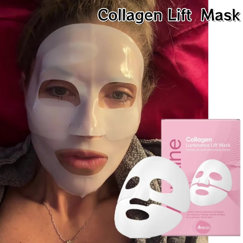 Gentle Collagen Facial Sheet Mask with Grape Seed Oil - Hydrating Overnight Skin Care