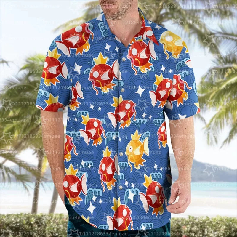 Summer Magikarp Hawaiian Shirt - Tropical Aloha Tee for Men Women Kids
