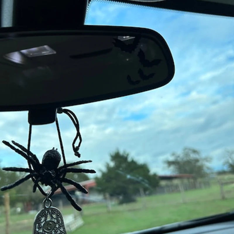 Car Interior Decor Stickers - Waterproof Halloween Bats Vinyl Decals for Rearview Mirror
