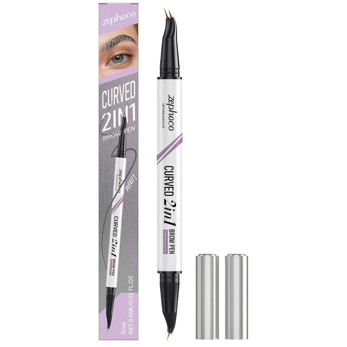 Waterproof Double Ended Eyebrow Pencil Set - 4 Colors, Smudge-Proof Eyeb Makeup Tool