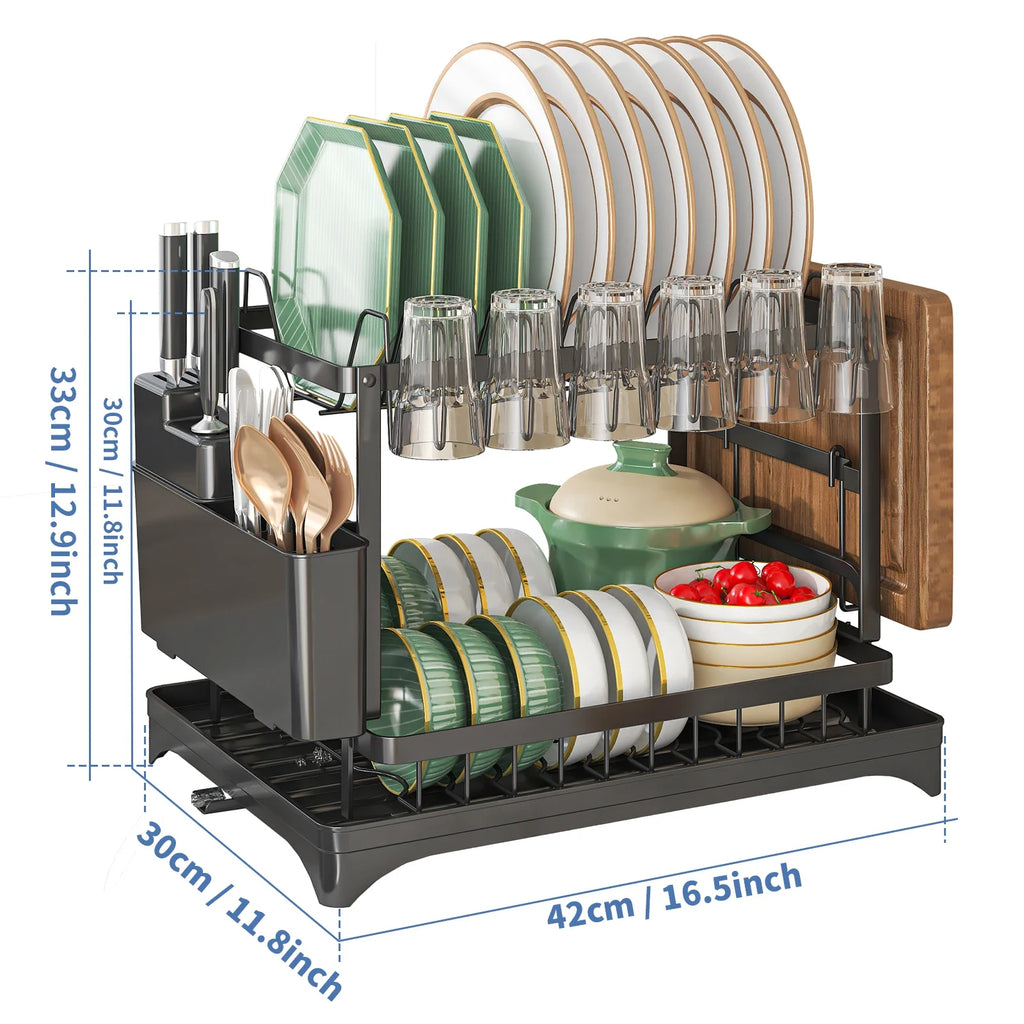 Stainless Steel Dish Rack - Hygienic Residue-Free Kitchen Organizer