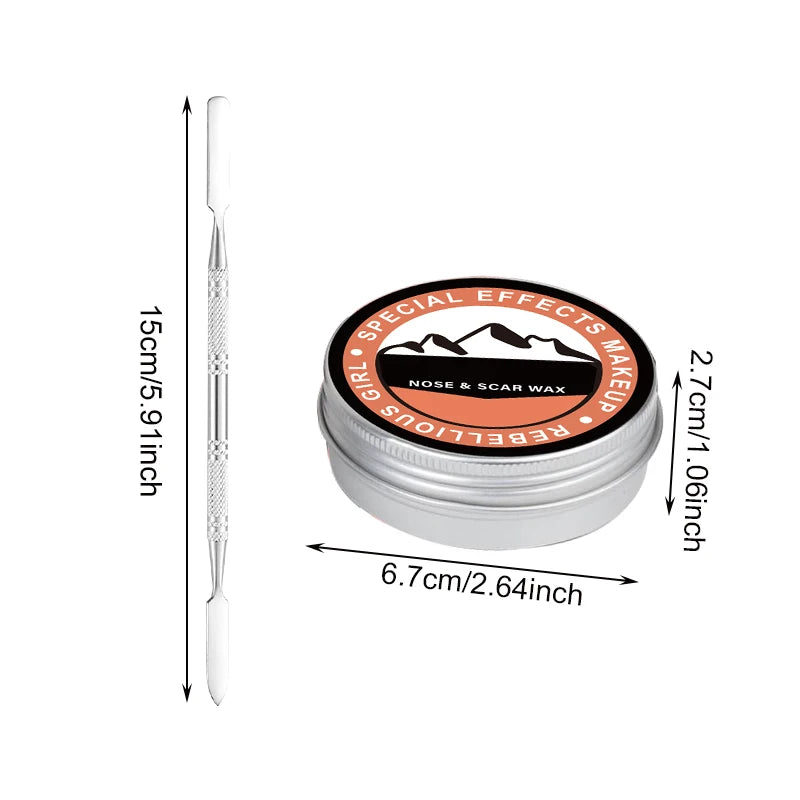 Halloween Special Effects Skin Wax Kit with Double-End Spatula for Fake Scars & Wounds