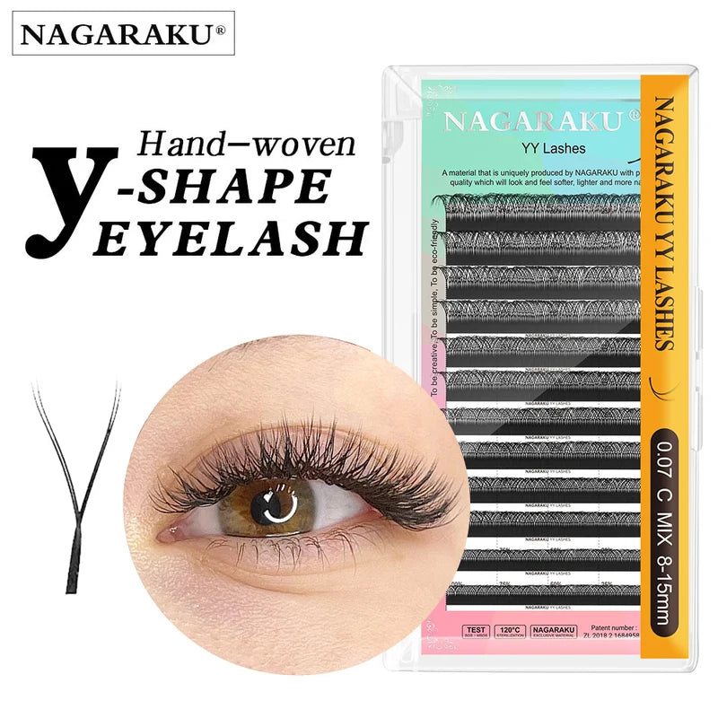 Premium Mink Lash Extensions Y Shape Cross Bloom False Eyelashes - Natural & Light