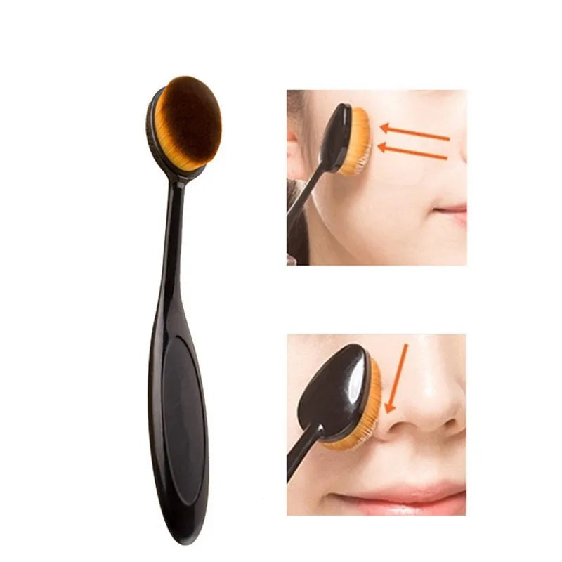 Oval Makeup Brush - Portable Face Foundation Blending Tool for Face & Blush
