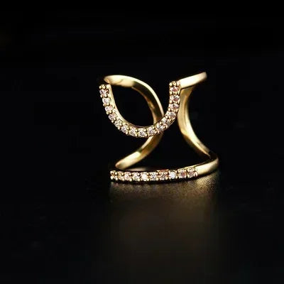 Adjustable Nail Ring for Women Girls - Gothic Metal Line Finger Protector Jewelry