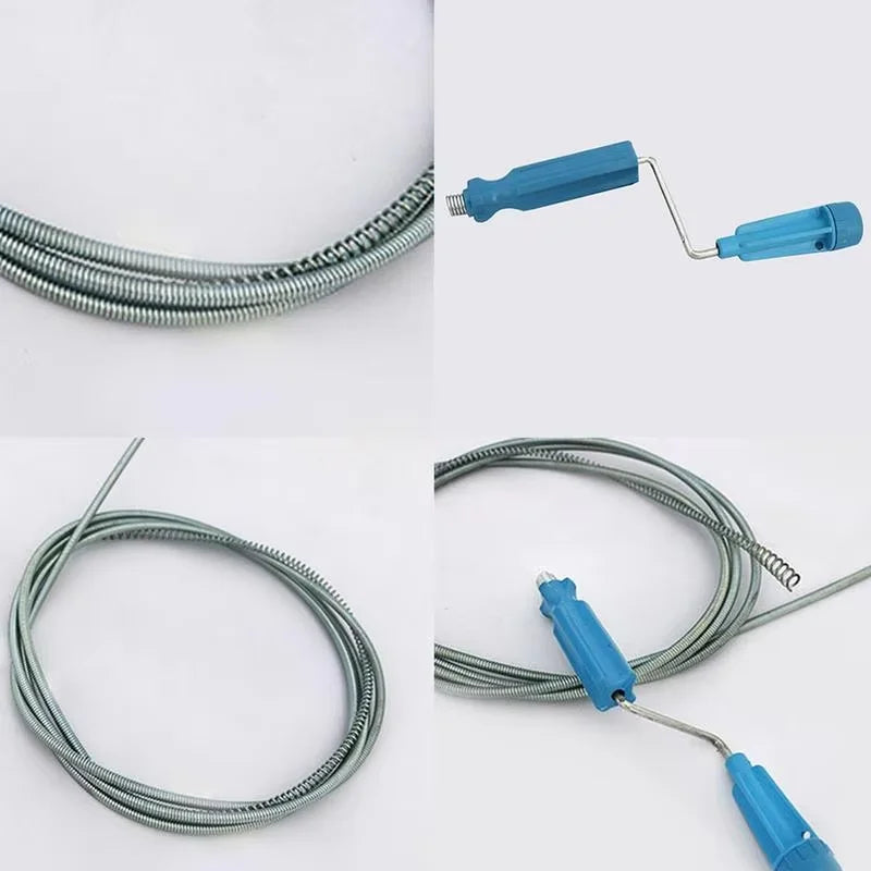 Flexible Drain Auger Snake Cleaner for Clogged Sinks & Sewer Pipes