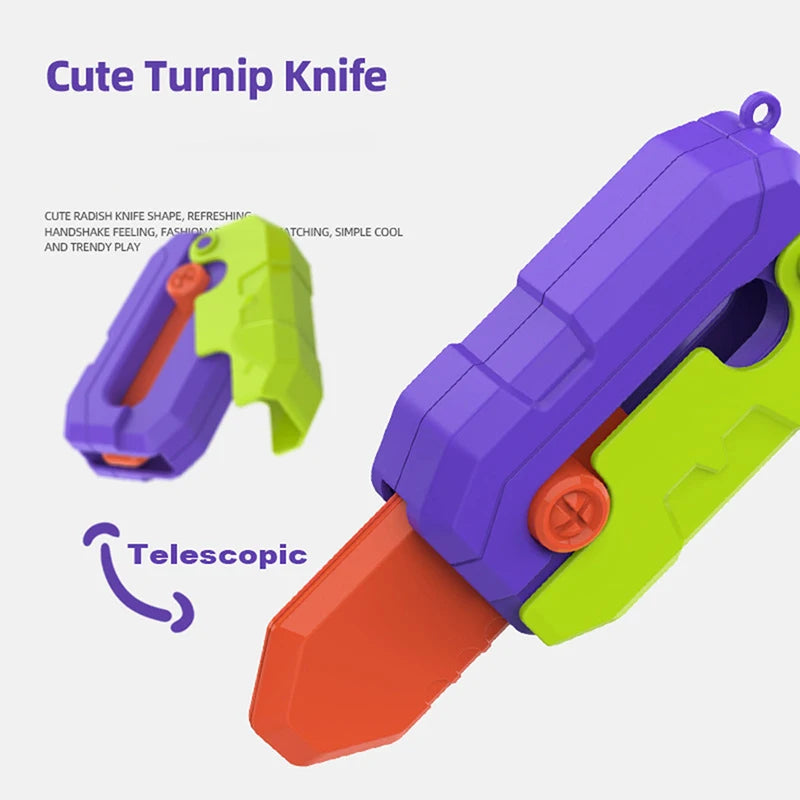 3D Printed Carrot Stress Relief Fidget Toy - Folding Butterfly Claw Knife