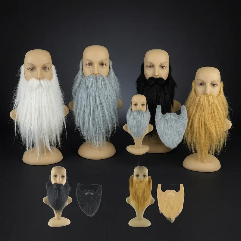 Funny Fake Beard Set - Halloween Cosplay Costume Prop with Mustache & Eyebrows