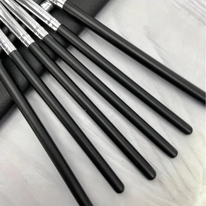 11pcs Synthetic Eyeshadow Brush Set with Nylon Bristles & Wooden Handles - Fragrance-Free