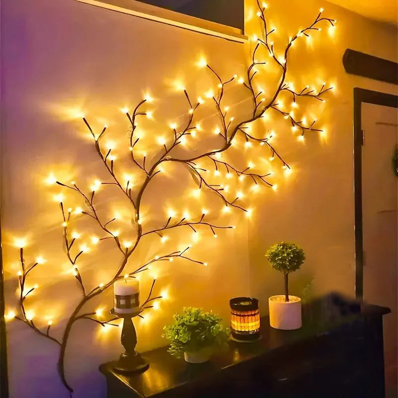 LED Wall String Lights for Room Decor - Warm White Willow Vine Branches