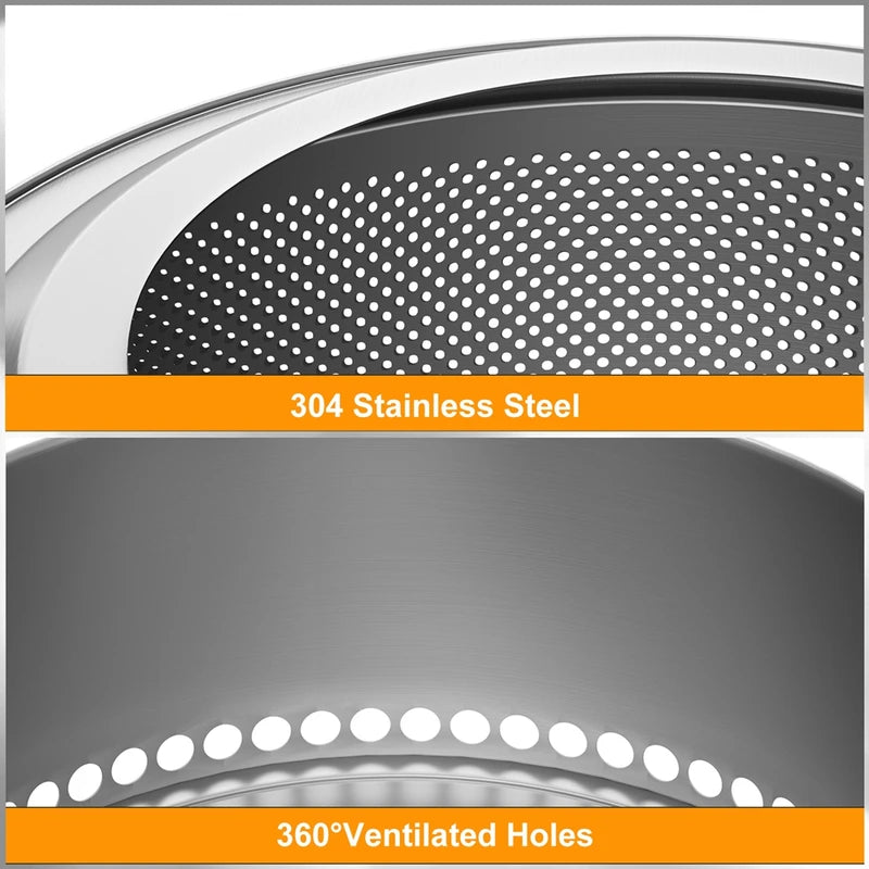 19-Inch Smokeless Fire Pit with Carry Bag - Portable Stainless Steel Camping Stove