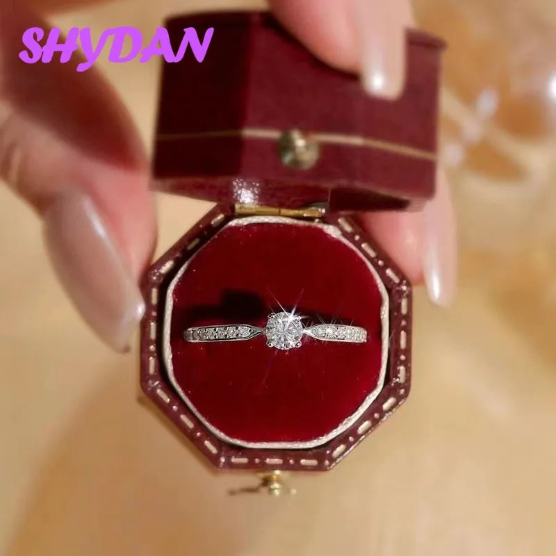 Sterling Silver Moissanite Ring for Women - Fashion Jewelry