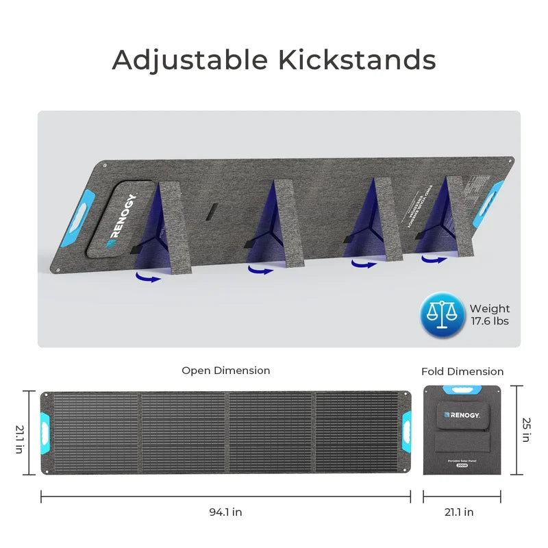 200W Portable Solar Panel with Waterproof Foldable Design for RV Camping and Power Backup