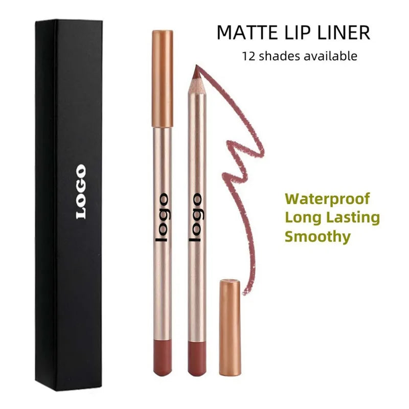 Matte Waterproof Lip Liner Pencil Set - Long Lasting, Non Fading, Vegan, Custom Logo