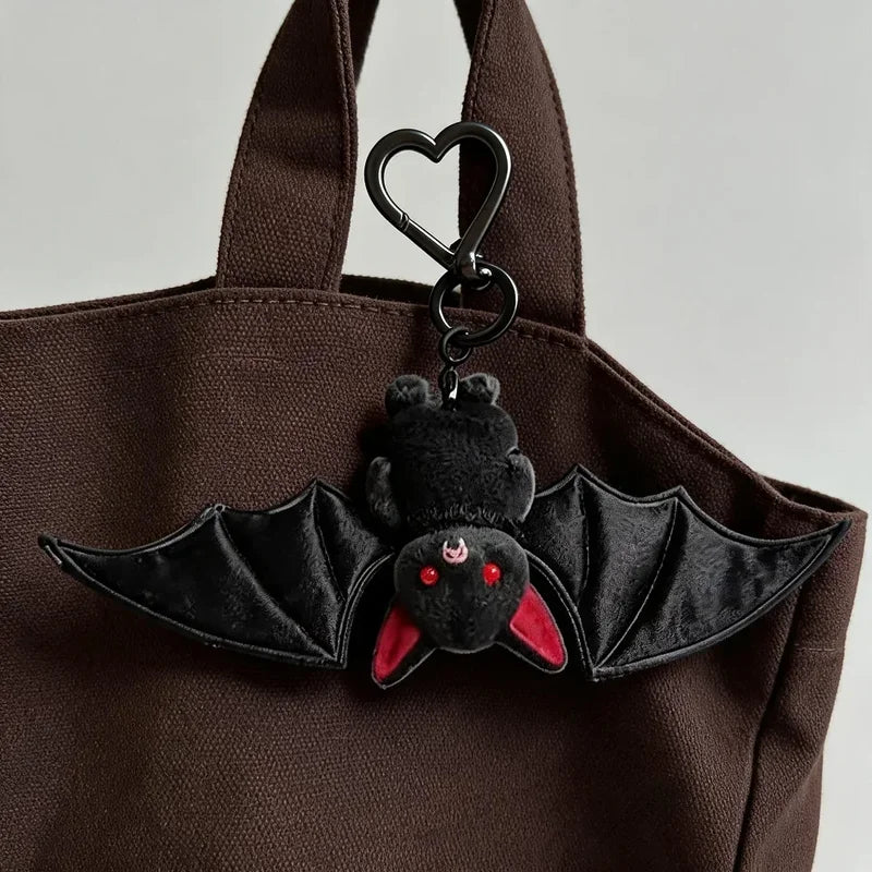 Transformable Plush Bat Keychain - Gothic Halloween Bag Charm & Pendant