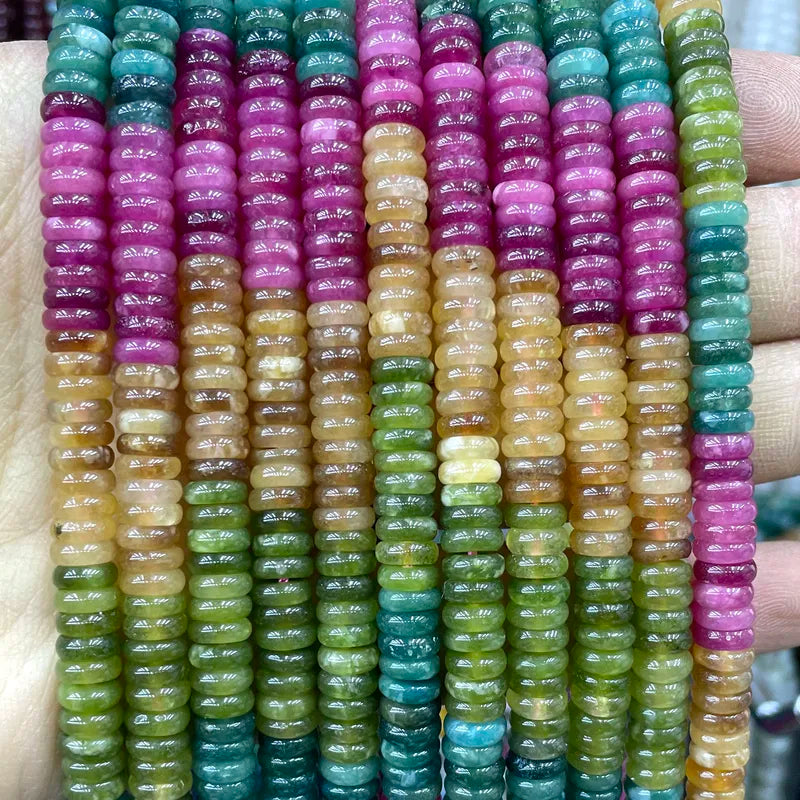 Natural Stone Flat Rondelle Beads for Jewelry Making - Abacus Spacer Beads