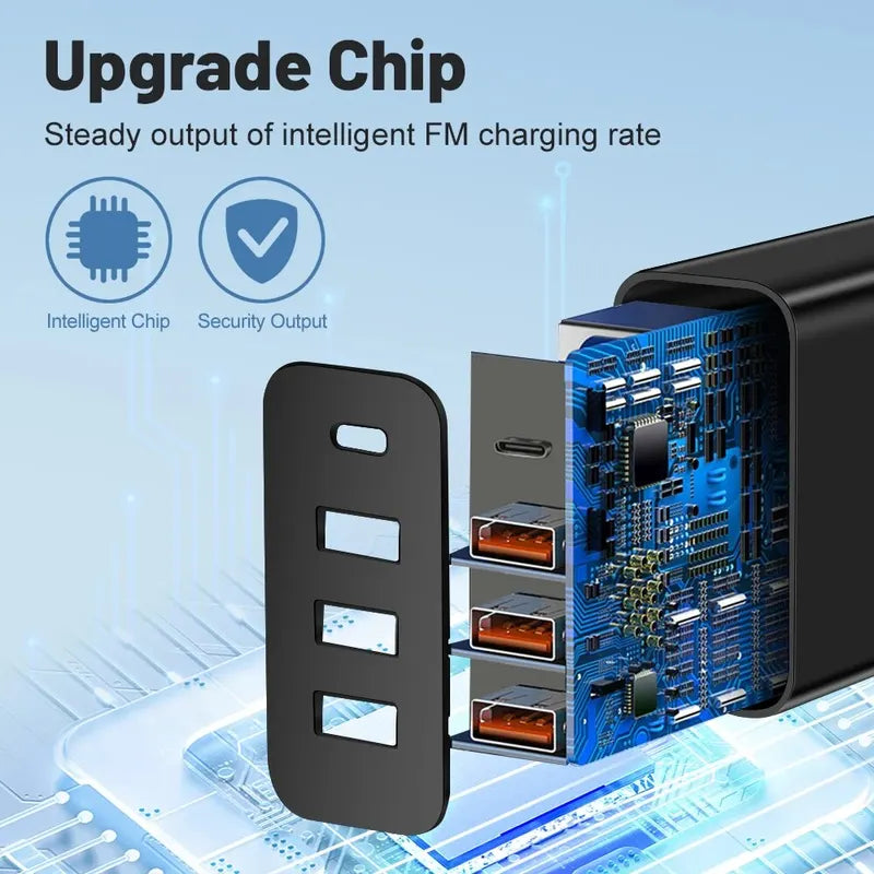 20W Multi-Port USB Power Adapter Charger for Mobile Phones and Tablets