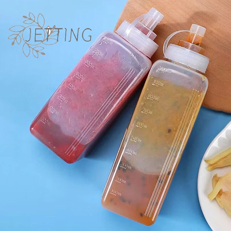 Large Capacity Squeeze Sauce Bottle for Condiments Oil Salad Dressing Kitchen Use