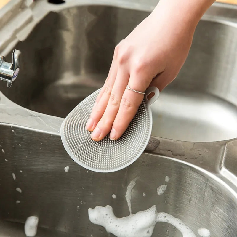 Silicone Dishwashing Brush Multi-Functional Kitchen Sponge & Utensil Cleaner