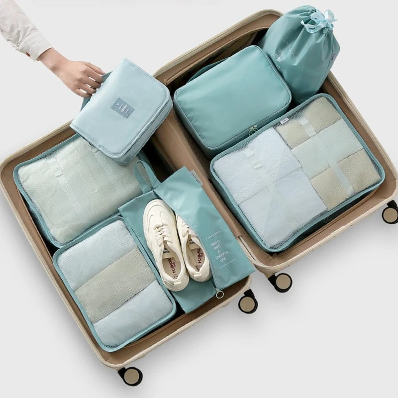 6-Piece Travel Storage Bag Set Waterproof Large Capacity Luggage Organizers