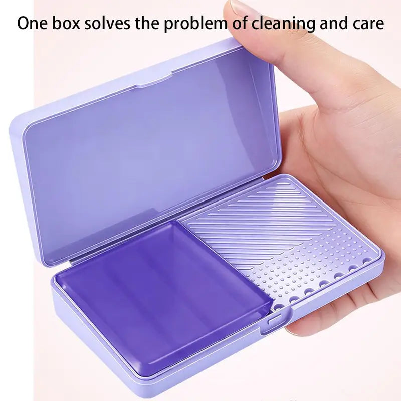 Makeup Brush Cleaning Kit with Sponge & Lip Brush - Portable Cosmetic Tool Cleaner